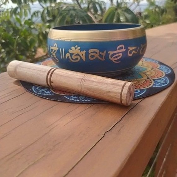 Tigela Tibetana G Azul + Mandalinha